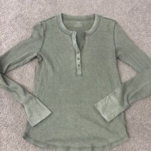 Aerie Long Sleeve Henley Shirt